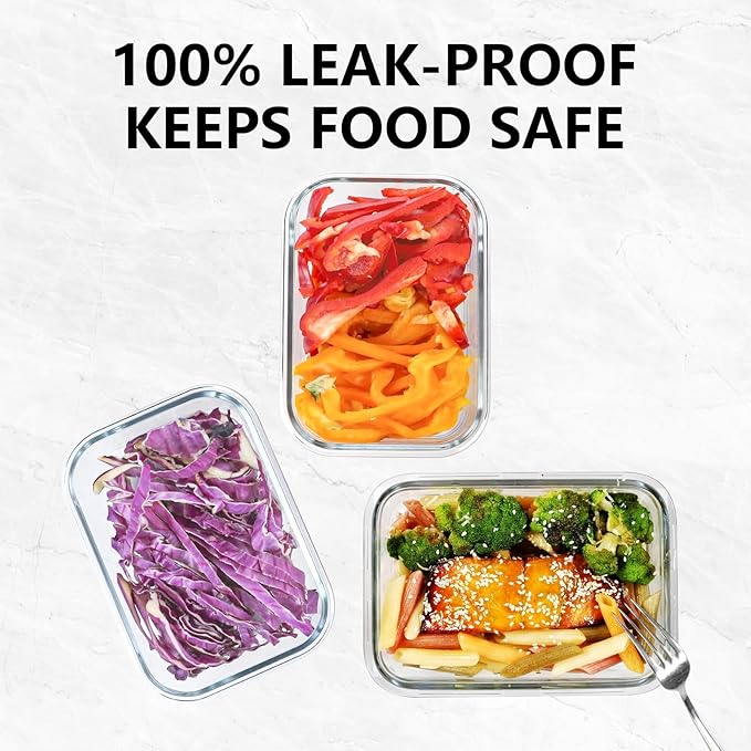 Vacuum Seal Containers for Food Storage, 3Pcs Food Sealed Containers with Lids (Vacuum Sealer Not Included) for Meal Prep and Food Storage, 100% Leak-proof, BPA-Free