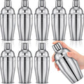 Nitial 9 Pcs Bar Cocktail Shaker Professional Stainless Steel Martini Drink Mixer Built-in Strainer for Bartending No Leaks Boston Shaker for Bar Party Drink Tool(Silver,11.8 oz)