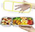 Stainless Steel Snack Containers with Lids, 2 Compartment Snackle Box Airtight Leakproof, Reusable Bento Box Food Storage Containers for Lunch Travel Picnics Office
