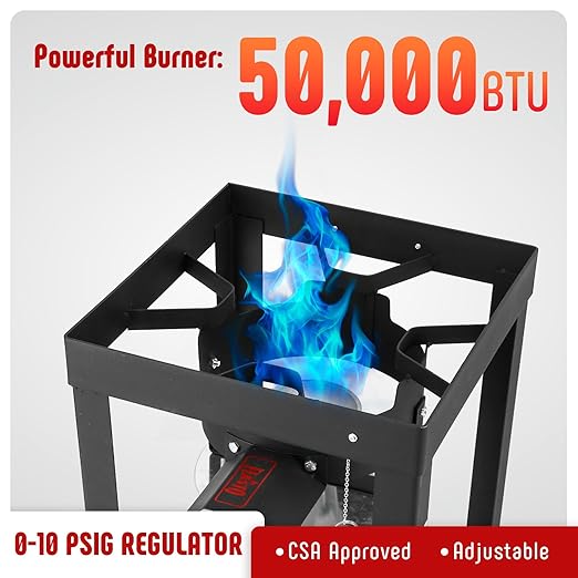30QT Turkey Fryer, Aluminum Deep Fryer & Seafood Crawfish Boiler Steamer with Basket, CSA Certified 50,000BTU for Outdoor Cooking Thanksgiving Day