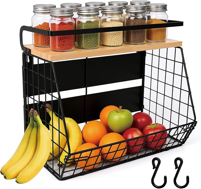 Newoed Strong Magnetic Shelf for Fridge with Lid Top, Large Capacity Magnetic Spice Rack for Refrigerator, Kitchen Counter, Cabinet