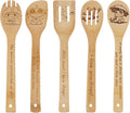 5PCS Frog Wooden Cooking Spoons Set Frog Gifts for Women Kitchen Decor Bamboo Cooking Utensil Spoons for Housewarming Wedding Anniversary Thanksgiving Christmas Gifts Mom Women
