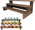 3 Tiered Tray Stand, Wooden Cupcake Stand, Perfume Organizers, Cologne Organizer for Men, Display Risers for Dessert, Spice, Candles, Matcha Station, No Tools Required to Install, 2 Pack