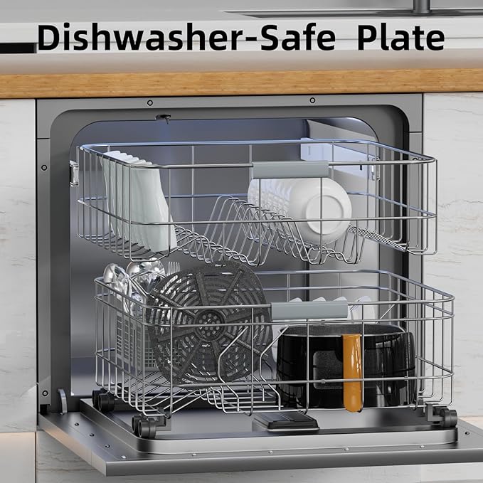 XKV 6.0 QT Digital Air Fryer with Window for Kitchen Use,Nonstick Made without PFAS, Touchscreen Display,160°F~400°F in Precise 5°,Customized Temp/Time,NonStick Basket,Black