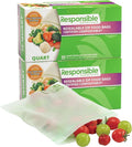 Certified Compostable QUART Resealable Zip Bag, Extra Strength Food Bags, Plant-Based Freezer-Safe (116 Pack)