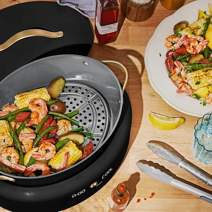 Beautiful 10-in-1 Electric Multi-Cooker, 6-Quart, Digital Display, Non-Stick Pot, One-Touch Control, 10 Cooking Functions (Black)