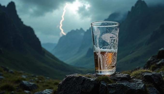 GANDALF THE GREY Engraved 16oz Pint Glass | Inspired by Tolkien Power Ring and Middle Earth | Great Christmas Gift Idea | Unique Elvish Fantasy Wizard Fantasy Decor!