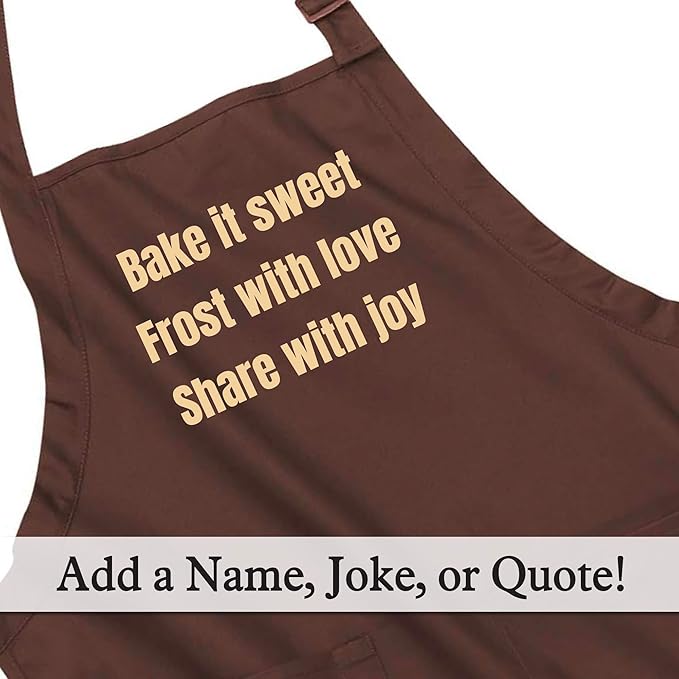 Custom Text Cooking & BBQ Apron – Personalized Chef or Grill Gift – Full Length (1-3 Lines)