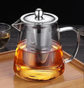 Mini Size Glass Teapot Tea Kettle-with Stainless Steel Removable Infuser for Blooming Tea & Loose Leaf Tea, Microwave & Stovetop Safe, 950ML/32oz (L-950)