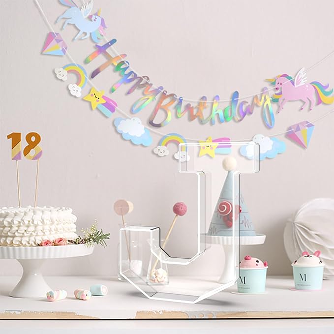 13.8" Acrylic Letter Charcuterie Tray, Charcuterie Letters Fillable Box for Food, Reusable Serving Cake Candy Dish Display Tray for Birthday Anniversary Party Decoration (Letter J)