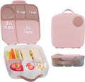 b.box Kids Lunch Box – 4 compartments (2 Leak-proof) Bento Box with Cold Pack & Removable Divider Reusable Snack Containers with Lids, Snack Box for Toddlers & Older Kids 8 1/2 cups (Blush Crush)