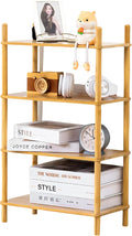 Bamboo Rack | Tool-Free Expandable (2-6 Tiers) | Kitchen Spice Organizer & Office Breakroom Snack/Cup Storage (Natural Bamboo)(Powered by Gogogo) (Nature, 15.6" W(4 Tier))