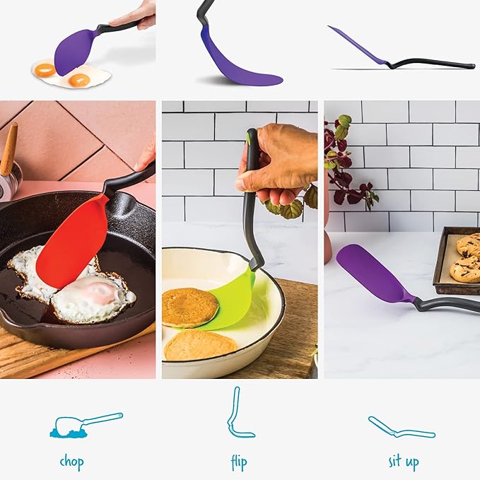 Dreamfarm Chopula – Super Flexible Chopping Sit Up Spatula – Safe for Non-Stick One Size Purple