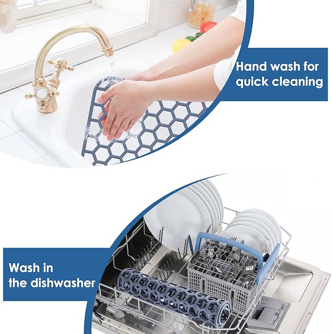 Silicone Sink Protector for Kitchen Sink - 16.65''x12.2'' Kitchen Sink Grid Accessory, Non-slip Heat Resistant Sink Grid Dry Mat for Bottom of Porcelain Stainless Steel, Dishwasher Safe