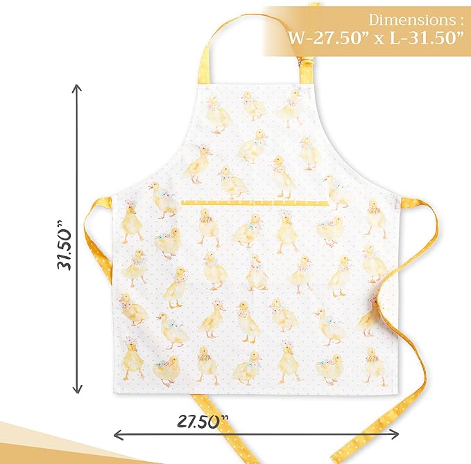 Maison d' Hermine 100% Cotton Apron for women with Pocket Kitchen Chef Apron for Men Cooking Gardening Server Waitress