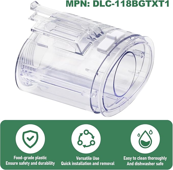 7-cup DLC-118BGTXT1 Pusher and Sleeve Assembly for 4 Locking Tabs DLC-117BGTXT-1 FP-631AGTXT-1 Food Processor Work Bowl Fits Cuisinart DLC-10 DFP-7BC, DLC-10C, DLC-10S, DLC-10SY, DLC-10SYP1