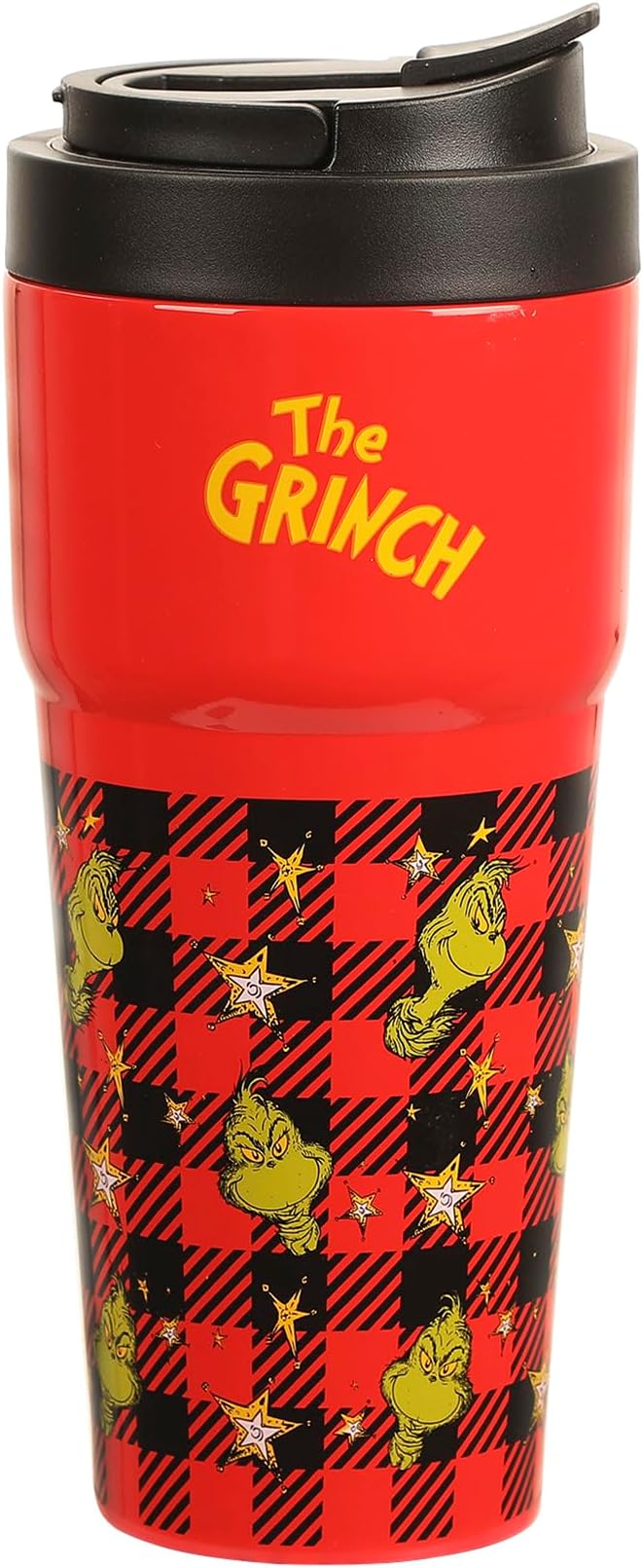 Bioworld The Grinch 27 Oz. Stainless Steel Travel Coffee Tumbler With Flip-Top Lid