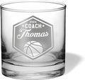 Basketball Coach Beer Glasses - Basketball Coach Gifts Personalized Coach Pint Glass Engraved Coach Award Basketball Beer Glass End of Season Gifts Coach (Basketball, Single Whiskey Gift Box)