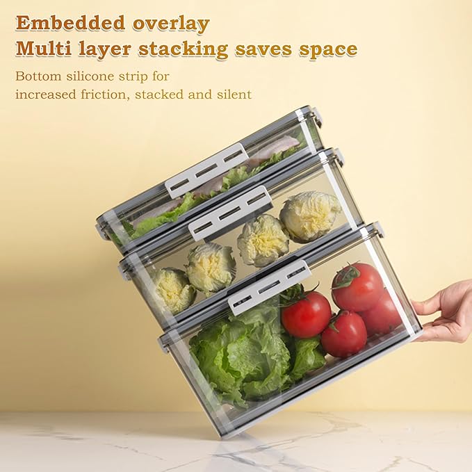 Bread Box for Kitchen Counter, Time Recording Bread Storage Container with Lid, Transparent Bread Storage Device with Drainage Pad, Homemade Bread Storage Container, Toasted Bread 11.8"x8.07"x5.71"