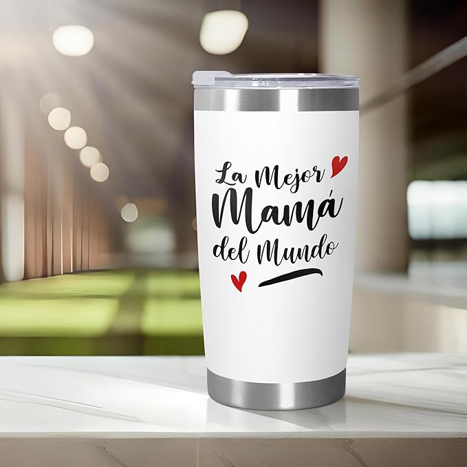 TEEZWONDER Christmas Birthday Gifts for Mom from Daughter Son - 20 oz Stainless Steel Tumbler with Lid - Mama Birthday Gifts for Women, Gift for Mother in Law Stepmom, Grandma Gift Idea