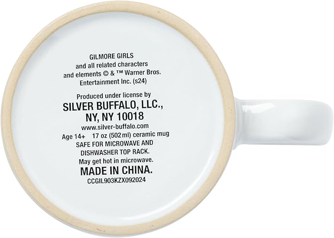 Silver Buffalo Gilmore Girls Luke's Diner Logo Wax Resist Ceramic Pottery Mug, 17 Ounces