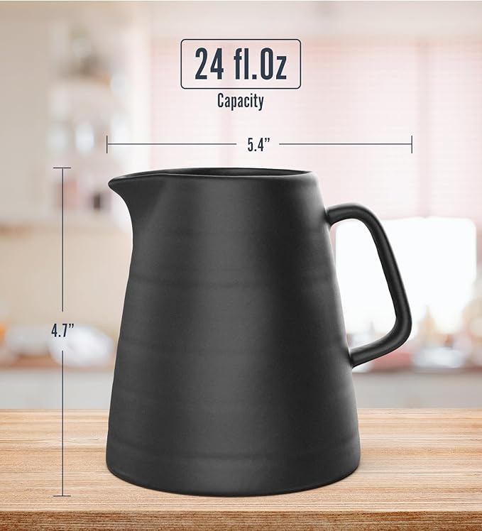 Francois et Mimi Pour Over Drip Coffee Maker Gift Set with Two Coffee Mugs, Non-Electric Pour Over Coffee Dripper, Easy Manual Brew Maker, Dishwasher and Microwave Safe, Filters not included (Black)