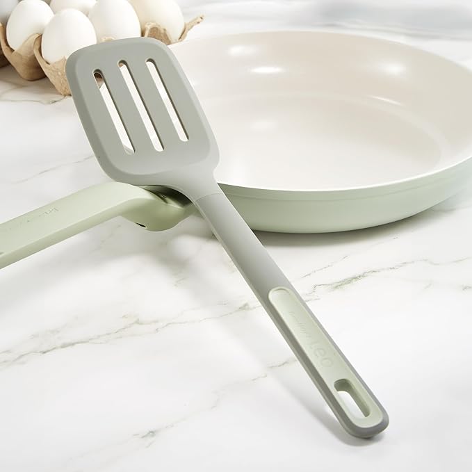 BergHOFF Balance 6Pc Nonstick Nylon Cooking Utensil Set Long Handle with Hanging Loop Heat-resistant Recycled Material for Serving Spaghetti Pasta Ramen Noodles Veggies