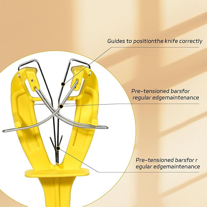 Stainless Steel Knife Sharpener Tool with Bracket, Maintenance Sharpening Tool for Kitchen Abattoirs Knives Helps Repair Sharpens, Hones, Polishes Blades