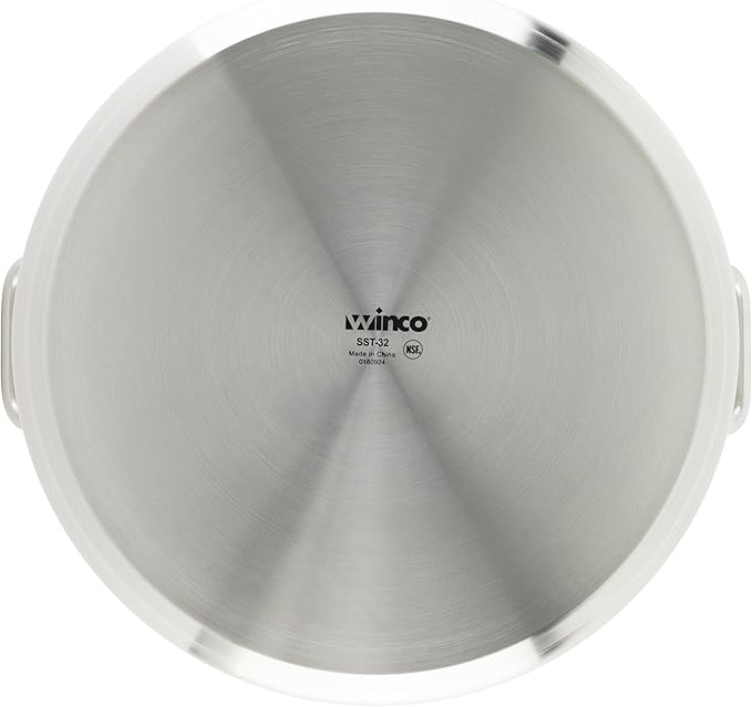 Winware Stainless Steel 32 Quart Stock Pot with Cover, Silver