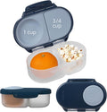 b.box Snack Box Reusable Snack Containers with Lids 2 compartments, Bento Box for kids and toddlers, Leakproof Lunch Box, BPA free and Dishwasher Safe Snack Container (Midnight, 1 3/4 Cup)