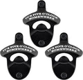 Stainless Wall Mounted Bottle Opener Black White, FIVE O'CLOCK SOMEWHERE Mountable Beer Bottle Opener for Table Men Women Gift (Pack of 3)