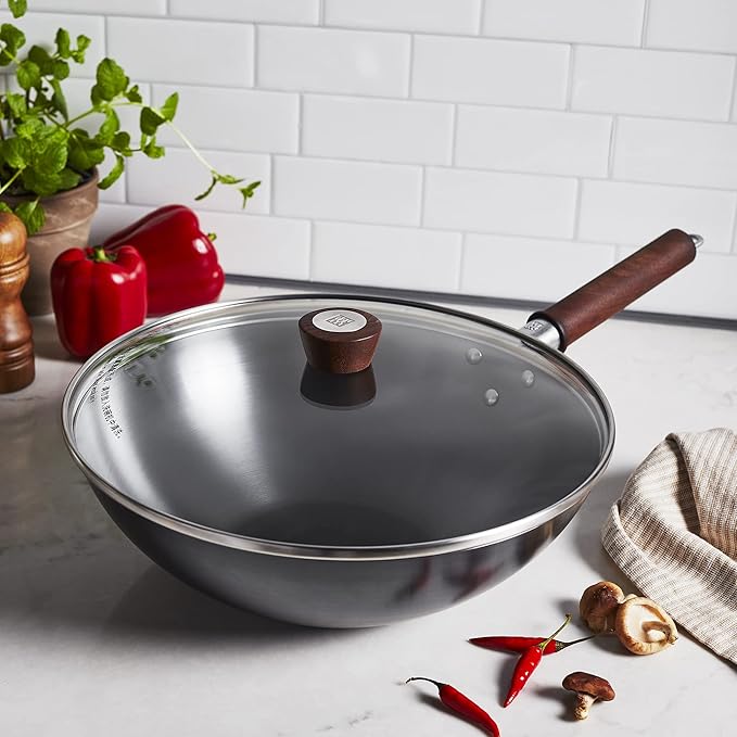ZWILLING Dragon 12-inch Carbon Steel Wok with Lid