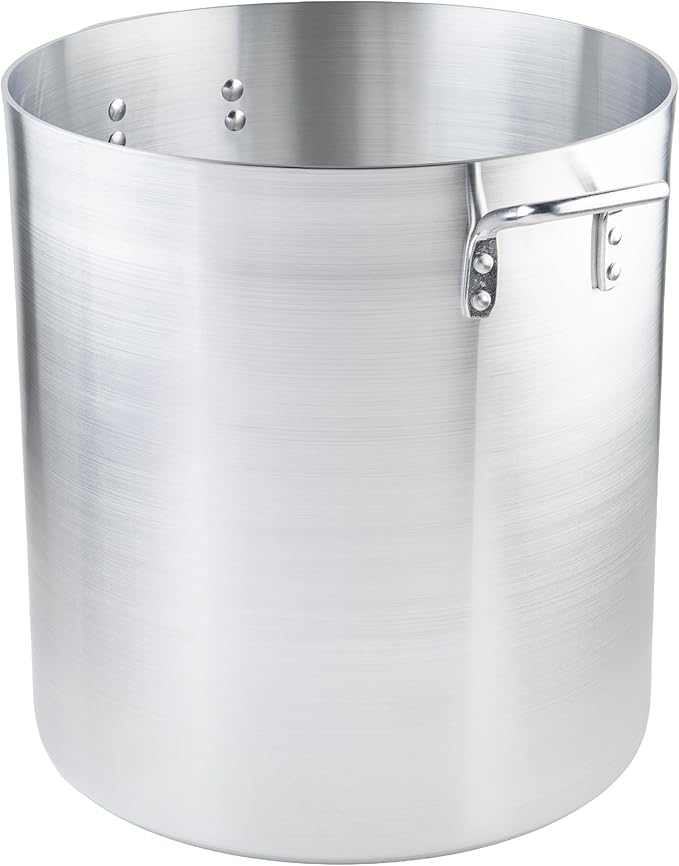 Winware Professional Aluminum 60 Quart Stockpot, Silver