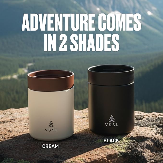 VSSL Nest 10 oz Mug, Stainless Steel, Double Walled, Vacuum Sealed & Integrates Nest Products, Cream