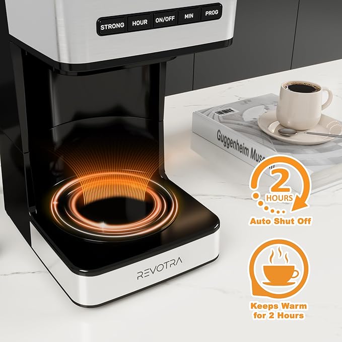 12-Cup Programmable Coffee Maker, Regular & Strong Brew Drip Coffee Machine, 1-4 Cup and Ice Coffee Setting, 24H Timer, Auto Shut-Off, Keep Warm, Pause & Serve, christmas gift