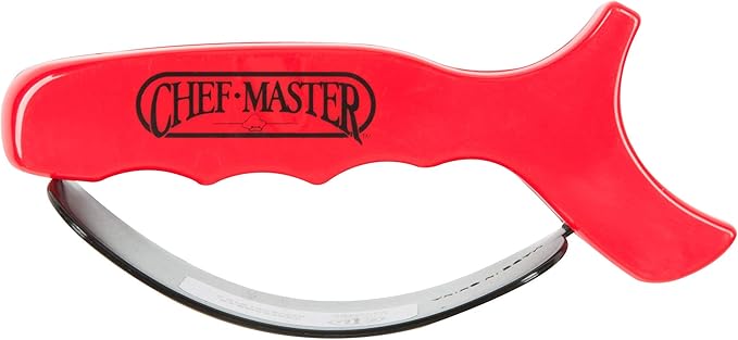 Hand-Held Kitchen Knife Sharpener for Chef Knives (2 Pack) – Professional Grade Tool with Reversible Carbide Blades, Stainless Steel & Safety Finger Guard - Knife Sharpening Use by Chef Master 90015