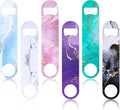 6PCS Flat Bottle Openers - Heavy-Duty Stainless Steel Beer Bottle Opener Set, Bar Key for Bartenders, Perfect for Kitchen, Restaurant, Bar - 6.9 Inches （Abstract Marble Print）