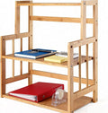 HYNAWIN Bamboo Spice Rack 3-Tier Kitchen Countertop Organizer, Adjustable Shelf Pantry Storage Stand for Herbs, Jars, and Bottles