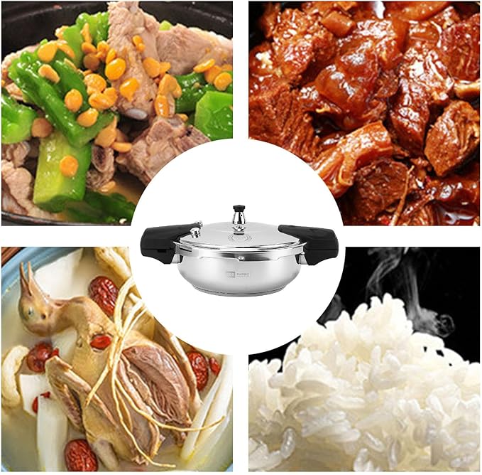 Fdit Stainless Steel Pressure Cooker Efficient Cooking Multifunctional Design Rapid Heat Conduction Dual Purpose Electric Gas Stoves (22CM), Fditfa6ko7zi3v-11
