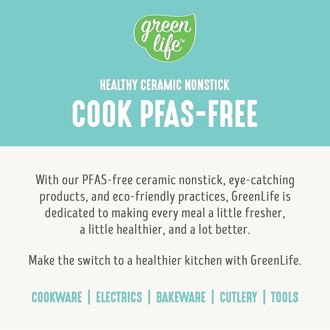 GreenLife 8QT Slow Cooker, Non-Toxic PFAS-Free Ceramic Nonstick Removable Interior Bowl, Programmable, Family Friendly, Keep Warm, Stovetop & Oven Safe, Dishwasher Safe Crock, Glass Lid, Turquoise