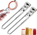Adjustable Stainless Steel Jar Opener, Easy Grip Jar Opener for Weak Hands, Multifunctional Bottle & Lid Opener Kitchen Accessories (2PC)