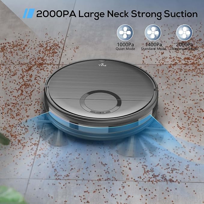 Robot Vacuum and Mop Combo, 2 in 1 Mopping Robotic Vacuum Cleaner with Schedule, Wi-Fi/App/Remote, Strong Suction, Self-Charging, Slim, Ideal for Hard Floor, Pet Hair, Low-Pile Carpet