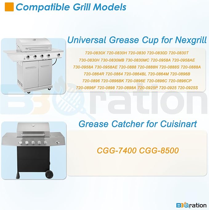 Universal Grease Pan for Nexgrill 720-0830X 720-0830H 720-0888 720-0888S 720-0896B 720-0896 Cuisinart CGG-7400, Grease Catcher with 15-Pack Aluminum Drip Liner for Nexgrill Replacement Parts