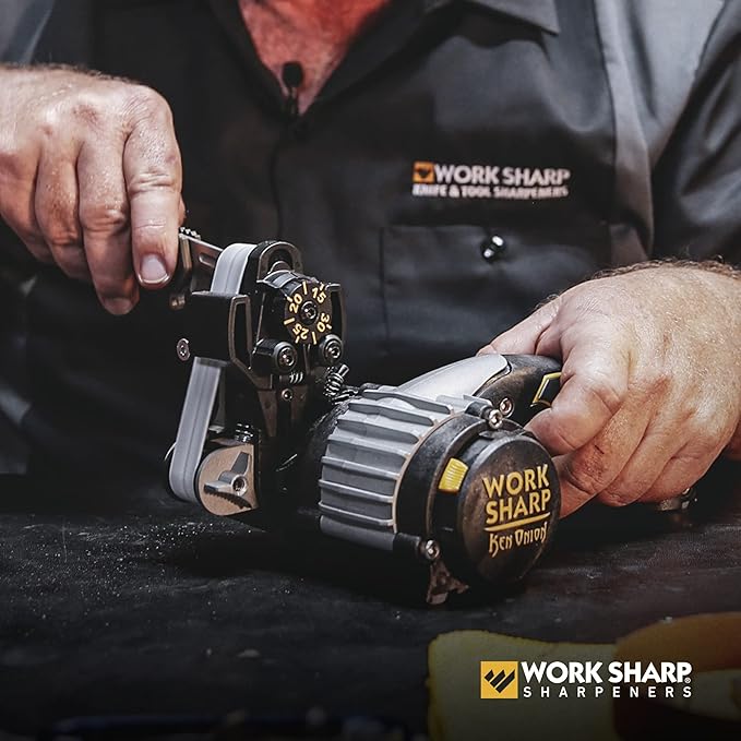 Work Sharp Ken Onion Knife and Tool Sharpener with replacement belts, 7 Speed Motor Control with LED Display