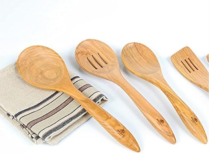 Berard French Olive Wood 12-Inch Handcrafted Wood Spoon, Terra Collection