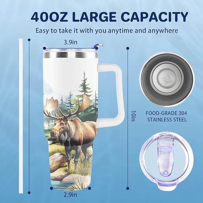 Fishing Gifts For Men 40oz Travel Tumbler for Fishing Lover Fathers Day Fishings Gift For Dad Grandpa Husband as Christmas Birthday Presents Fishings Lover Cup With Handle