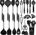 Silicone Cooking Utensils Set, 28 Pcs Kitchen Utensils Set for cooking, 446°F Heat Resistant Spatula Set, Food Grade Silicone and Stainless Steel Handle Kitchen Gadgets for Nonstick Cookware BPA Free