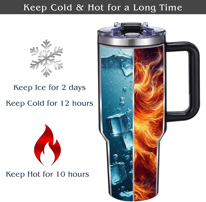 iProductsUS 40oz Personalized Black Tumbler with Handle & Straw Christmas Gift for Mom & Wife! Custom Engraved Name, Spill-Proof Lid, Insulated Stainless Steel Travel Coffee Mug. (Matt Black)