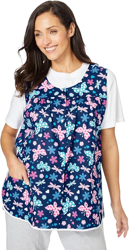 Only Necessities Plus Size Snap-Front Apron