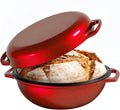 2-in-1 Multifunctional Enameled Cast Iron Dutch Oven, 6QT Loaf Pan with Dual Handles, Perfect for Baking Sourdough, Roasting, Braising & Stews, Oven & Stovetop Safe, Easy to Clean & Pre-Seasoned